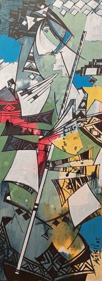 Ashkal, 12 x 36 Inch, Acrylic on Canvas, Figurative Painting, AC-ASH-321